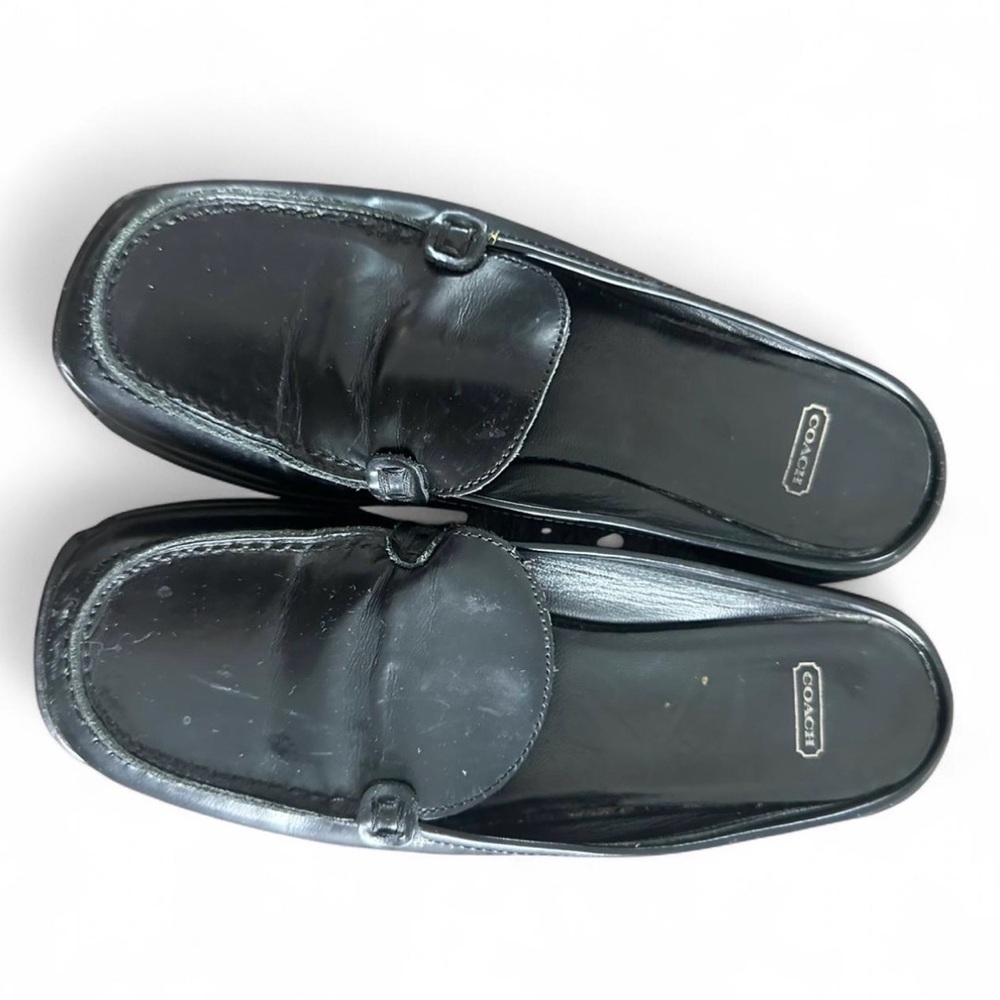 Coach Sleek Black Leather Slip-Ons - Picture 1 of 8